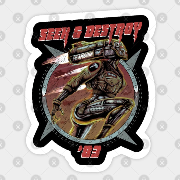 SEEK & DESTROY Sticker by joeyjamesartworx